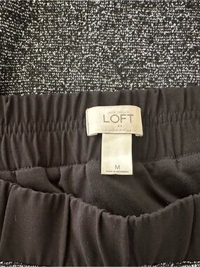 LOFT Black Midi Skirt with Elastic Waistband